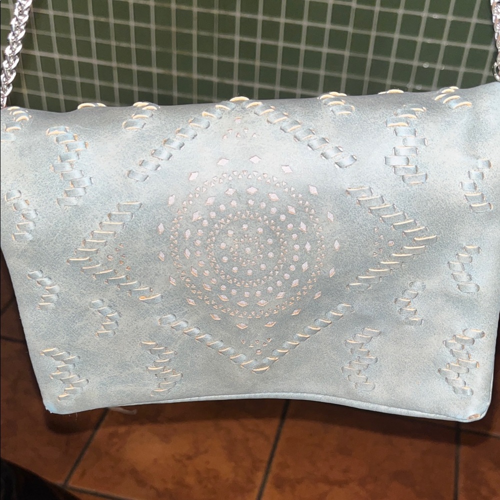 Free People Light Blue Shoulder Bag